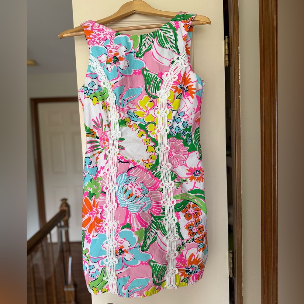 Floral Sleeveless Dress with Lace Detail
